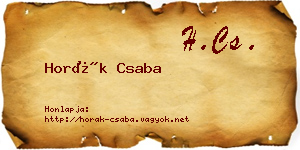 Horák Csaba névjegykártya