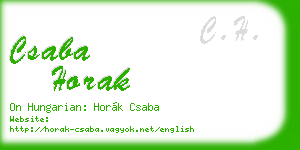 csaba horak business card